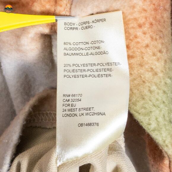 Free People Button Front Shacket Beige Green Ombre Stripes Cottage Women's Sz XL - Picture 13 of 13